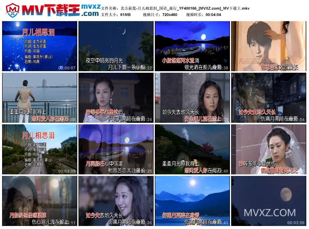 北方荷莲-月儿相思泪_国语_流行_YF400166